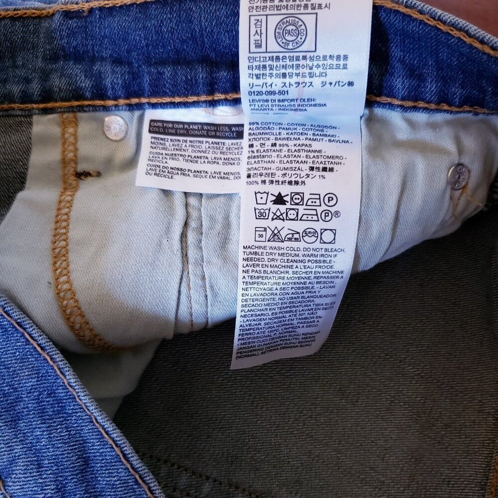 Levis 511 Jeans Women's 38 x 30 Blue Denim Slim Fit Mid-Rise Stretch Soft NWT - Picture 14 of 15